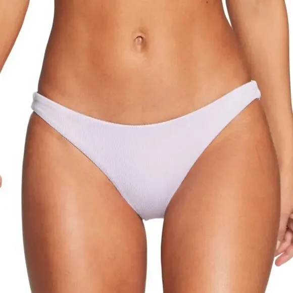 Vitamin A Luciana Ribbed Swim Bikini Bottom Light Purple Lilac Size Small / 6